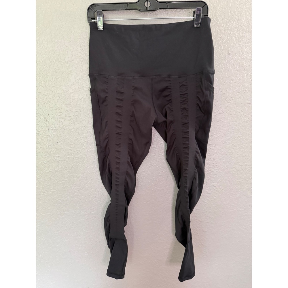 Sweetflexx Resistance Band Leggings Sz10 Black High Waisted Toning Yoga